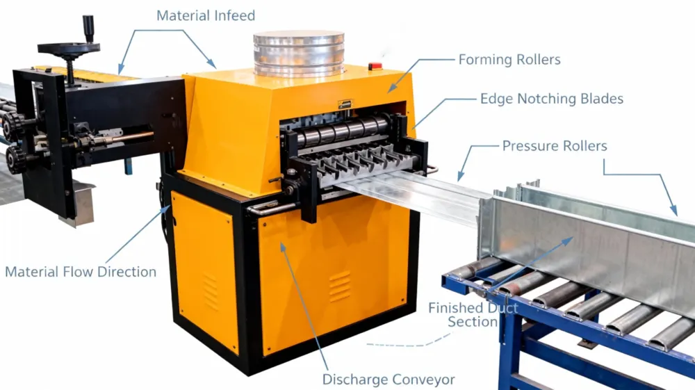 duct grooving machine working principle diagram